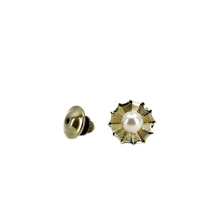 Fan Modernist Japanese Saltwater Akoya Cultured Pearl Tie Tac- 14K Yellow Gold