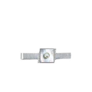 Vintage Mother of Pearl Men's Japanese Saltwater Akoya Cultured Pearl Tie Bar- Sterling Silver