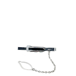 Baroque Blue Men's Modernist Japanese Saltwater Akoya Cultured Pearl Tie Bar- Sterling Silver