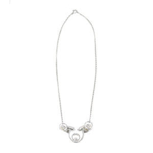 Curtis Creations Mid-Mod Japanese Cultured Akoya Pearl Pendant Chain Choker- Sterling Silver 15 Inch