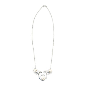 Curtis Creations Mid-Mod Japanese Cultured Akoya Pearl Pendant Chain Choker- Sterling Silver 15 Inch