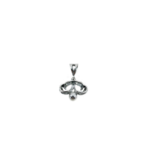 Art Nouveau Japanese Saltwater Cultured Akoya Vintage Paste Stone Pendant- Sterling Silver