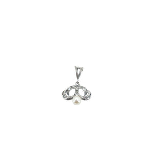 Art Nouveau Japanese Saltwater Cultured Akoya Vintage Paste Stone Pendant- Sterling Silver