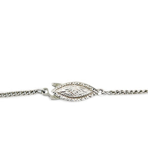 Filigree Spun Silver Japanese Cultured Akoya Pearl Flower Necklace- Sterling Silver 16 Inch