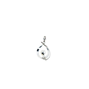 Modernist Retro Japanese Saltwater Cultured Akoya Vintage Pendant- Sterling Silver