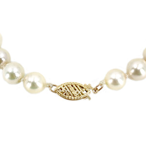 Vintage Semi-Baroque Japanese Saltwater Akoya Cultured Pearl Bracelet- 14K Yellow Gold