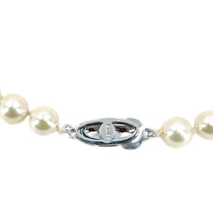 Engraved Modernist Semi Baroque Japanese Vintage Saltwater Akoya Cultured Pearl Vintage Bracelet- Sterling Silver
