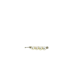 Shortener Mid Century Petite Cultured Saltwater Akoya Pearl Bar Pin- 14K Yellow Gold