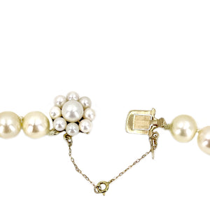 Harrods of London Vintage Designer Japanese Cultured Akoya Pearl Choker Necklace Box- 9K Yellow Gold 16 Inch