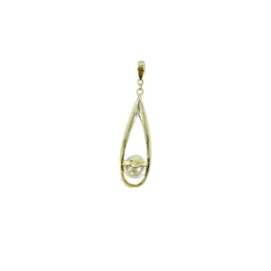 Mikimoto Mid Century Drop Japanese Saltwater Akoya Cultured Pearl Vintage Pendant - 14K Yellow Gold