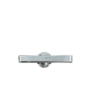 Engraved Black Onyx Deco Men's Japanese Saltwater Akoya Cultured Pearl Tie Bar- Sterling Silver