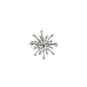 Snowflake Burst Japanese Saltwater Akoya Vintage Cultured Pearl Brooch Pendant- Sterling Silver