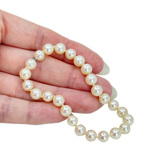 Invisible Clasp Japanese Saltwater Akoya Cultured Pearl Vintage Bracelet