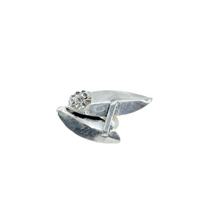 Mings Of Honolulu Bamboo Leaf Vintage Akoya Saltwater Cultured Pearl Pierced Earrings- Sterling Silver