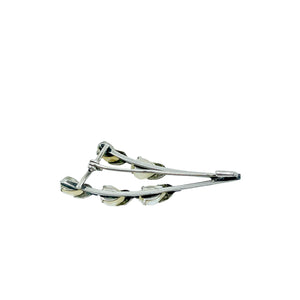 Antique Arts & Crafts Freshwater River Pearl Cultured Pearl Branch Brooch- Sterling Silver
