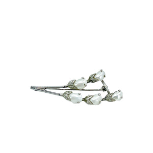 Antique Arts & Crafts Freshwater River Pearl Cultured Pearl Branch Brooch- Sterling Silver