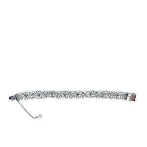 Modernist Mid Century Circle Japanese Saltwater Akoya Cultured Pearl Bracelet- Sterling Silver