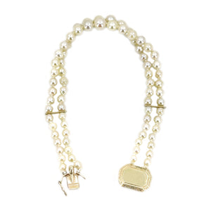 Victorian Double Strand Antique Akoya Saltwater Cultured Pearl Bracelet- 14K Yellow Gold