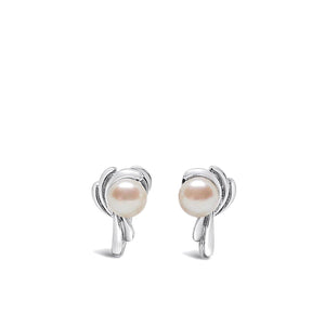 Mikimoto Akoya Saltwater Cultured Pearl Screwback Earrings- Sterling Silver