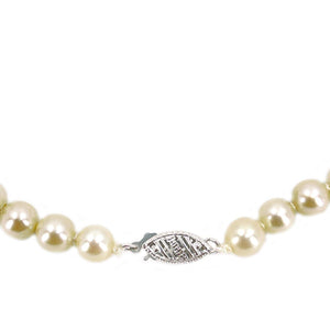 Choker Japanese Saltwater Cultured Akoya Pearl Necklace - 14K White Gold 15.50 Inch