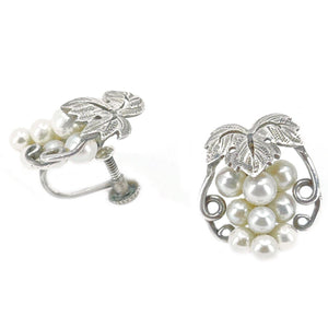 Grape Akoya Saltwater Cultured Pearl Screwback Earrings- Sterling Silver