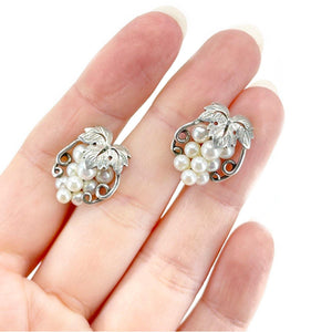 Grape Akoya Saltwater Cultured Pearl Screwback Earrings- Sterling Silver