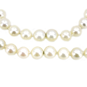 Vintage Hidden Clasp Japanese Saltwater Cultured Akoya Pearl Necklace Strand Bracelet Set - 23.50 & 7.75 Inch