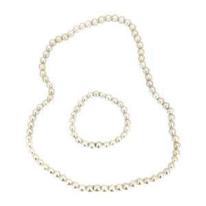 Vintage Hidden Clasp Japanese Saltwater Cultured Akoya Pearl Necklace Strand Bracelet Set - 23.50 & 7.75 Inch