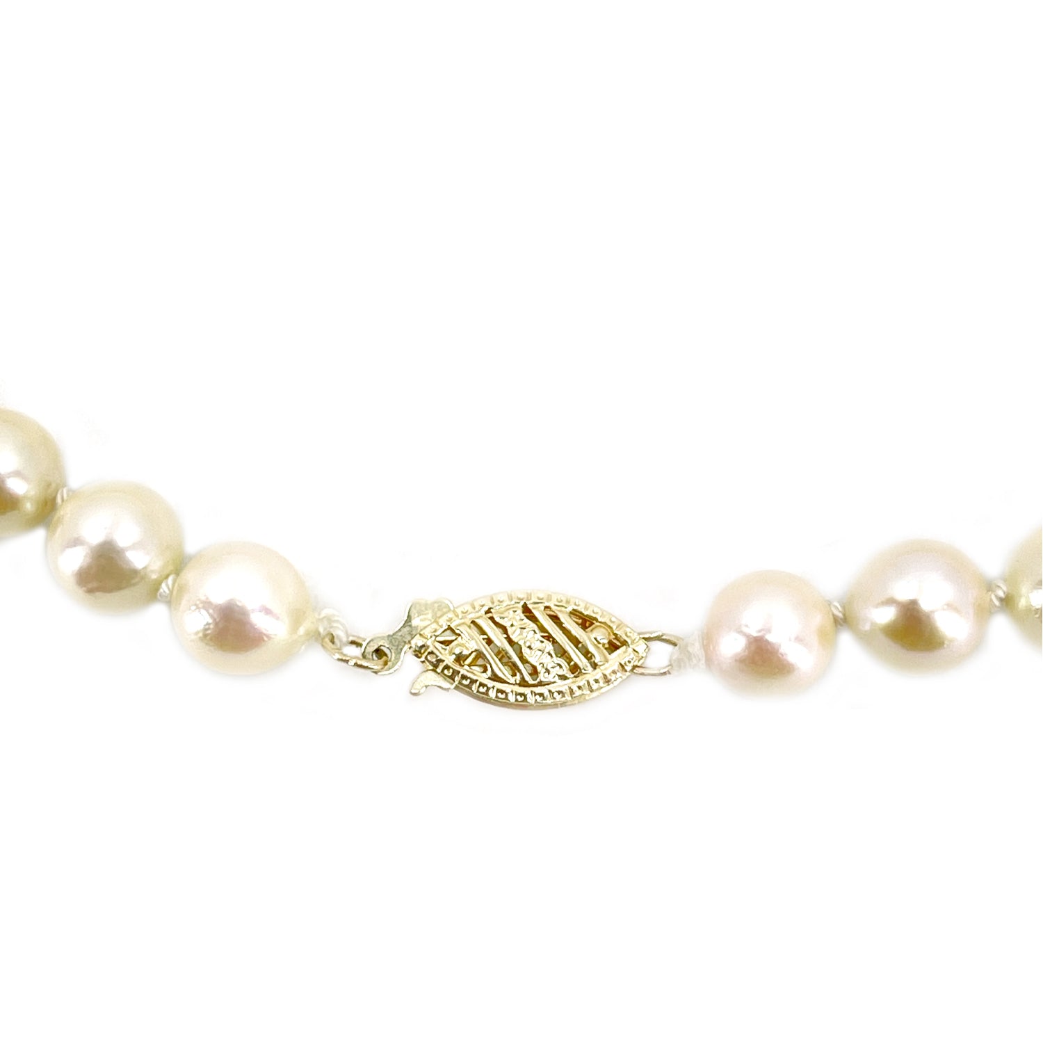Vintage Japanese Saltwater Akoya Cultured Pearl Bracelet- 14K Yellow Gold