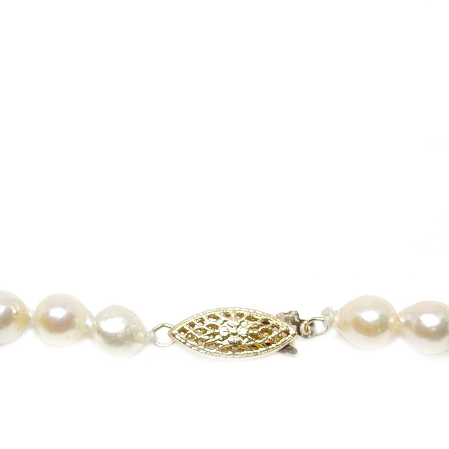 Baroque Japanese Cultured Akoya Pearl Strand - 14K Yellow Gold 34 Inch