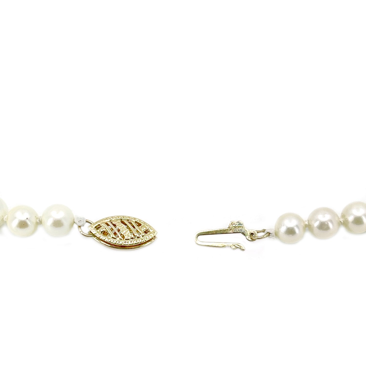 Estate Mid-Century Japanese Cultured Saltwater Akoya Pearl Vintage Necklace - 14K Yellow Gold 19 Inch