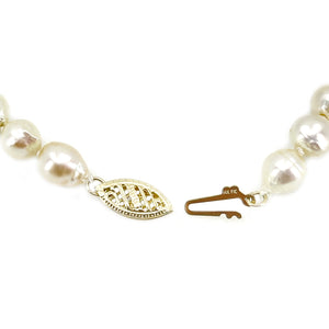 Vintage Baroque Japanese Saltwater Akoya Cultured Pearl Bracelet- 14K Yellow Gold